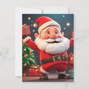 Weihnachtsmann mit Geschenk Postkarte