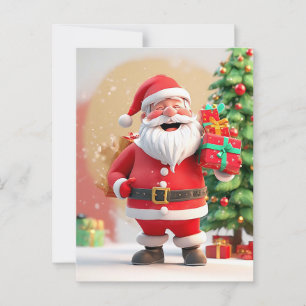 Weihnachtsmann mit Geschenk Postkarte