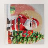 Weihnachtsmann mit Geschenk Puzzle (Horizontal)