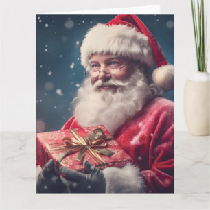 Weihnachtsmann mit Geschenk-Weihnachtsdesign Karte