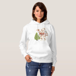 Weihnachtsmann mit Geschenkbüchern (Frauen) Hoodie