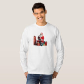 Weihnachtsmann mit Geschenken Basic Long Sleeve T  T-Shirt (Vorne ganz)