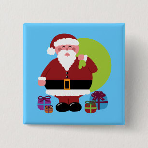 Weihnachtsmann mit Geschenken Button