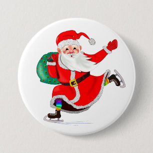 Weihnachtsmann mit Geschenken Button