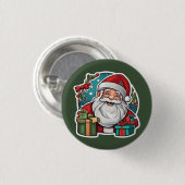 Weihnachtsmann mit Geschenken -  Button (Vorne & Hinten)