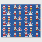 Weihnachtsmann mit Geschenken Geschenkpapier (Flach)