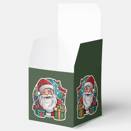 Weihnachtsmann mit Geschenken -  Geschenkschachtel (Geöffnet)