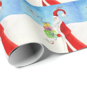 Weihnachtsmann mit Geschenken Kunst Weihnachtsferi Geschenkpapier (Rolleneckpunkt)