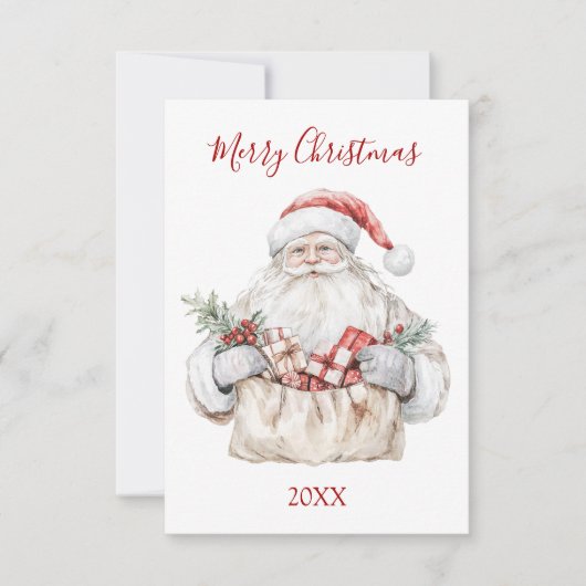Weihnachtsmann mit Geschenken Mitteilungskarte (Vorderseite)
