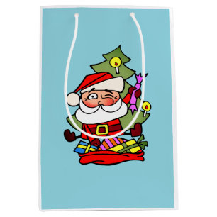 Weihnachtsmann mit Geschenken Mittlere Geschenktüte