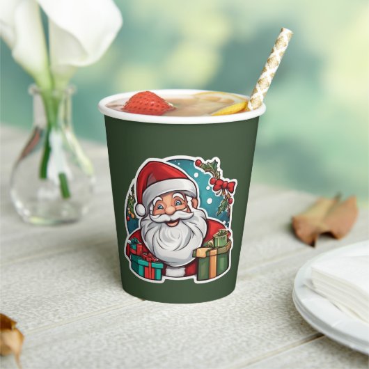Weihnachtsmann mit Geschenken - Pappbecher (In Situ)