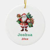 Weihnachtsmann mit Geschenken Persönlich Keramik Ornament (Vorne)