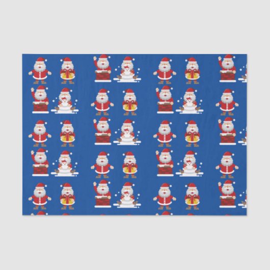 Weihnachtsmann mit Geschenken Seidenpapier (Vorderseite)