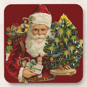 Weihnachtsmann mit Geschenken Set aus Kork-Unterla Untersetzer