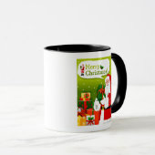 Weihnachtsmann mit Geschenken Tasse (VorderseiteRechts)
