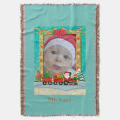 Weihnachtsmann mit Geschenken und Weihnachtsbaum Decke (Vorderseite Vertikal)