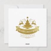 Weihnachtsmann mit Geschenken und Weihnachtsbaum Feiertagskarte (Rückseite)