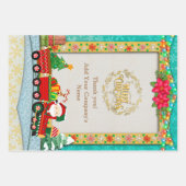 Weihnachtsmann mit Geschenken und Weihnachtsbaum Geschenkpapier Set (Vorderseite)