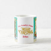 Weihnachtsmann mit Geschenken und Weihnachtsbaum Kaffeetasse (Mittel)