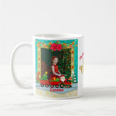 Weihnachtsmann mit Geschenken und Weihnachtsbaum Kaffeetasse (Links)