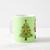 Weihnachtsmann mit Geschenken und Weihnachtsbaum Kaffeetasse (Vorderseite Links)