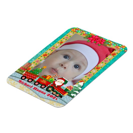 Weihnachtsmann mit Geschenken und Weihnachtsbaum Magnet (Linke Seite)