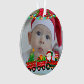 Weihnachtsmann mit Geschenken und Weihnachtsbaum Ornament (Vorderseite)