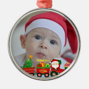 Weihnachtsmann mit Geschenken und Weihnachtsbaum Ornament Aus Metall