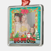 Weihnachtsmann mit Geschenken und Weihnachtsbaum Ornament Aus Metall (Links)