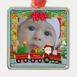 Weihnachtsmann mit Geschenken und Weihnachtsbaum Ornament Aus Metall