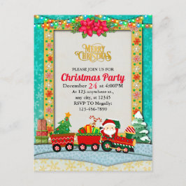 Weihnachtsmann mit Geschenken und Weihnachtsbaum Postkarte