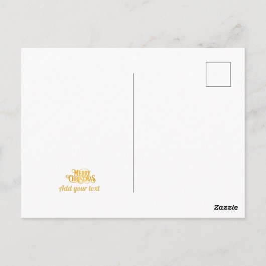 Weihnachtsmann mit Geschenken und Weihnachtsbaum Postkarte (Rückseite)