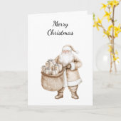 Weihnachtsmann mit Geschenken Weihnachten Karte (Gelbe Blume)