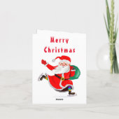 Weihnachtsmann mit Geschenken Weihnachtskarte (Rückseite)
