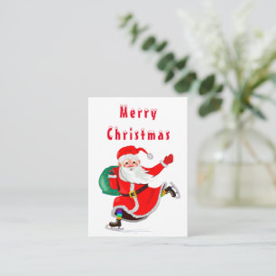 Weihnachtsmann mit Geschenken Weihnachtskarte Mitteilungskarte
