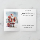 Weihnachtsmann mit Geschenken Winter Karte (Innenseite)