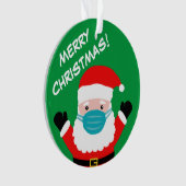 Weihnachtsmann mit Gesichtsmaske, individuelles We Ornament (Vorderseite)