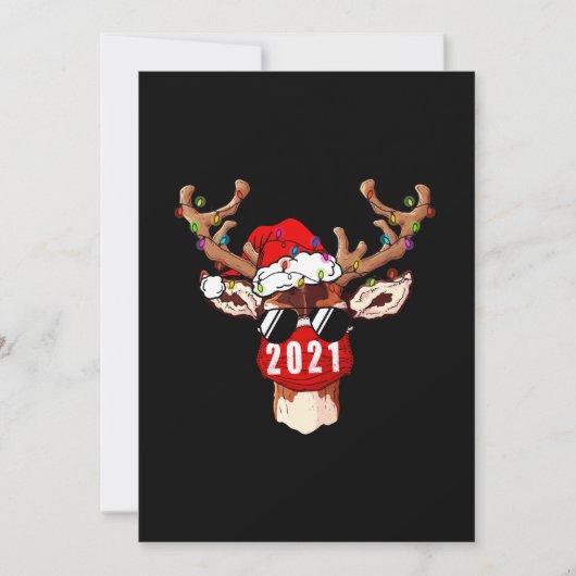 Weihnachtsmann mit Gesichtsmaske Weihnachten Save The Date (Vorderseite)
