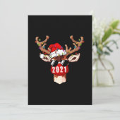 Weihnachtsmann mit Gesichtsmaske Weihnachten Save The Date (Stehend Vorderseite)