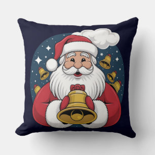 Weihnachtsmann mit Glocken Weihnachts-Kissen Kissen