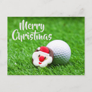 Weihnachtsmann mit Golf Ball Weihnachtskarte Postkarte