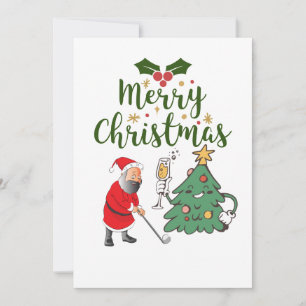 Weihnachtsmann mit Golfball Frohe Weihnachten Golf