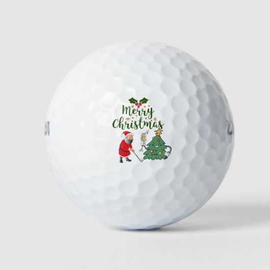 Weihnachtsmann mit Golfball Frohe Weihnachtsgolfer (Vorderseite)