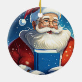Weihnachtsmann mit großem Buch Weihnachten Keramik Ornament (Hinten)