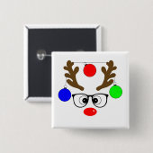 Weihnachtsmann mit großen Gläsern und Ziern Button (Vorne & Hinten)
