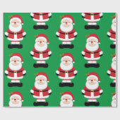 Weihnachtsmann mit grünem Hintergrund Geschenkpapier (Flach)