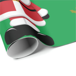 Weihnachtsmann mit grünem Hintergrund Geschenkpapier