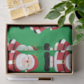 Weihnachtsmann mit grünem Hintergrund Seidenpapier (Geschenk)