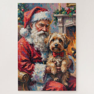Weihnachtsmann mit Havanese-Weihnachtskunst Puzzle