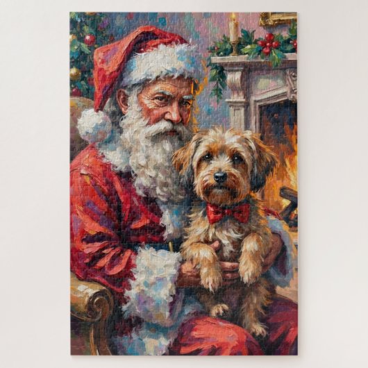 Weihnachtsmann mit Havanese-Weihnachtskunst Puzzle (Vertikal)